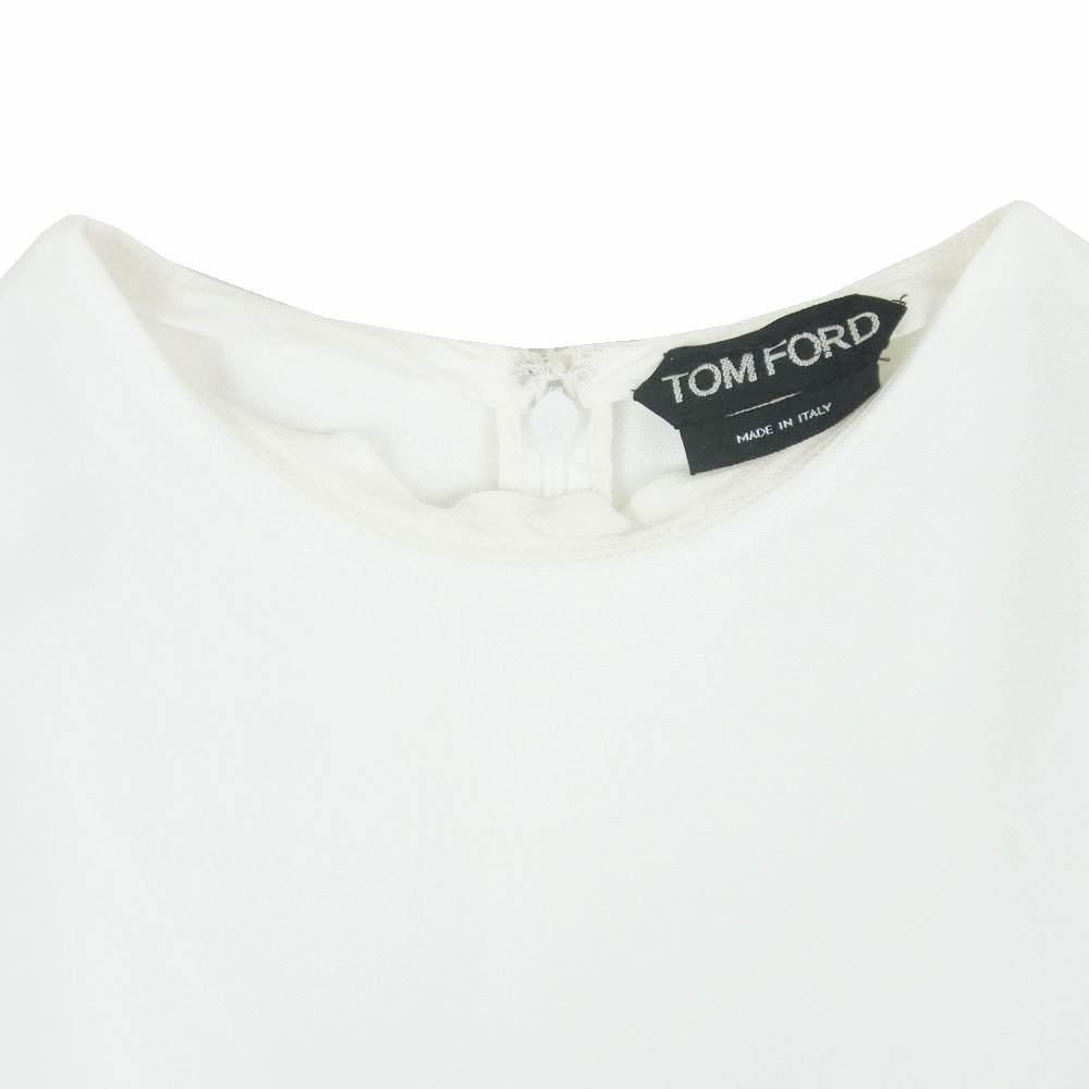 TOM FORD トムフォード TS1432 FAX036 長袖 チュニック ブラウス イタリア製 アイボリー系 36【中古】