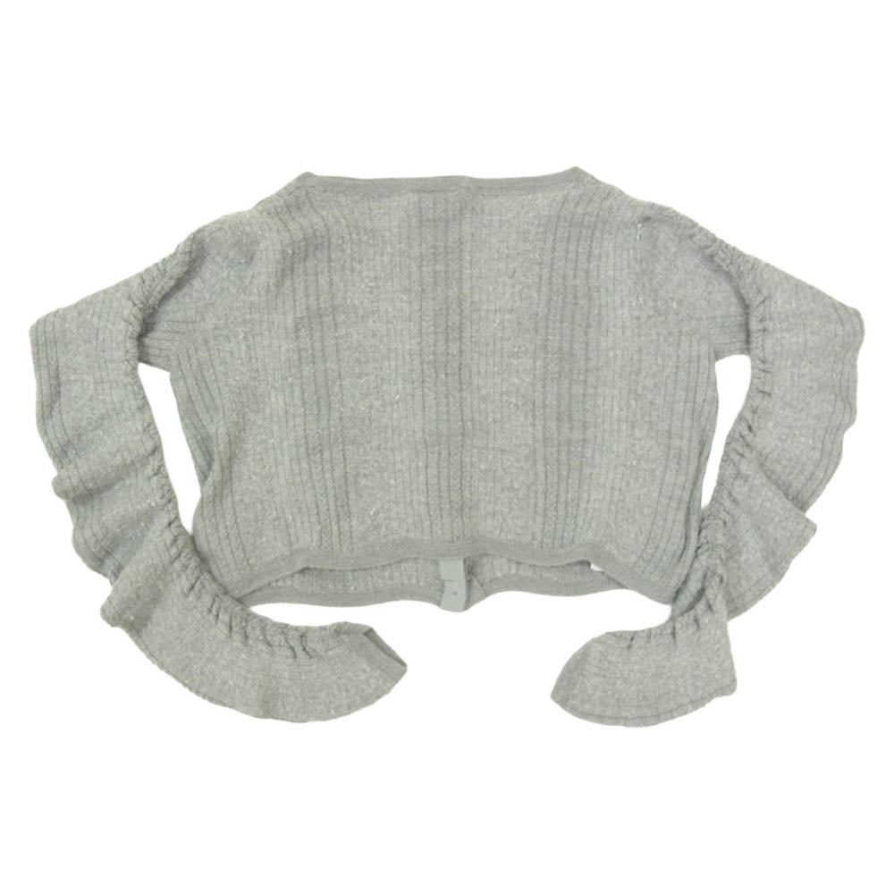 MIUMIU ミュウミュウ MMF249 1WVH カシミヤ シルク混 ニット クロップド カーディガン グレー系 38【中古】