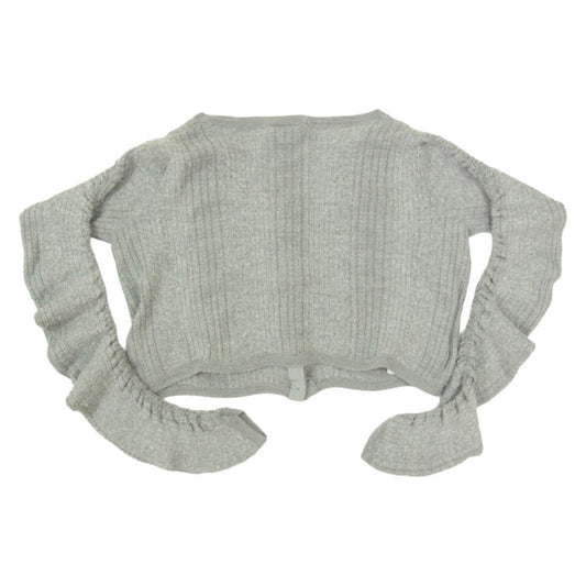 MIUMIU ミュウミュウ MMF249 1WVH カシミヤ シルク混 ニット クロップド カーディガン グレー系 38【中古】