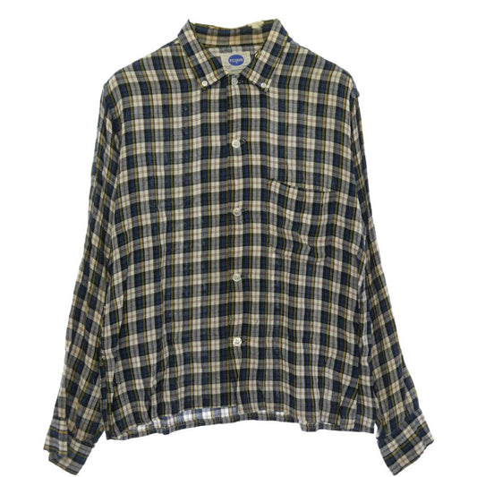 ピルグリム 50s チェック 長袖 ボタンダウンシャツ ブルー系【中古】