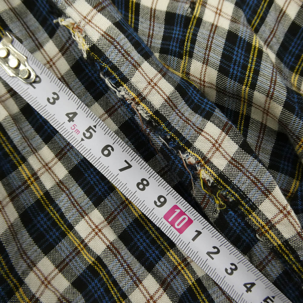 ピルグリム 50s チェック 長袖 ボタンダウンシャツ ブルー系【中古】