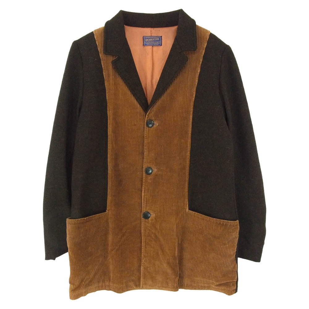 PENDLETON ペンドルトン 50s 60s VINTAGE ヴィンテージ 太畝 コーデュロイ切替 ウール テーラード ジャケット ブラウン系【中古】