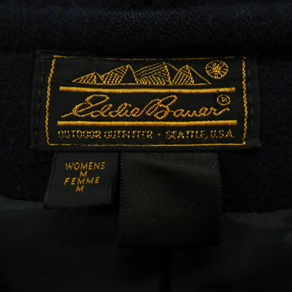 Eddie Bauer エディー・バウアー 80s 90s 黒タグ後期 ウール ダッフル コート ネイビー系 M【中古】