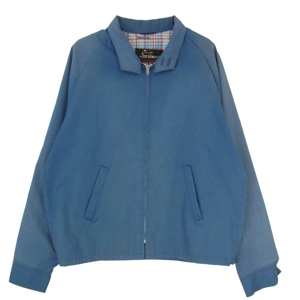 シアーズ 70s SPORTSWEAR PERMA-PREST TALONジップ ラグランスリーブ ハリントンジャケット スイングトップ ブルゾン ブルー系 40【中古】