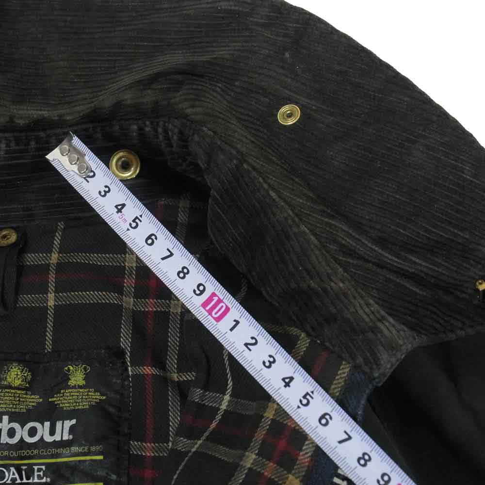 Barbour バブアー BEDALE ビデイル 3ワラント 裏地タータン チェック オイルド ジャケット ブラック系 42【中古】