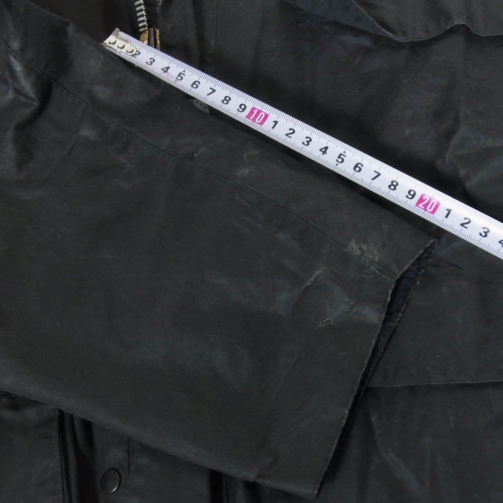 Barbour バブアー BEDALE ビデイル 3ワラント 裏地タータン チェック オイルド ジャケット ブラック系 42【中古】