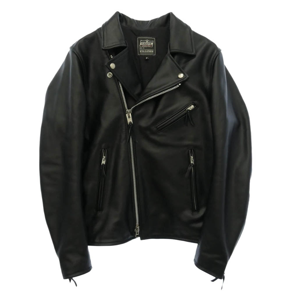 KADOYA カドヤ K'S LEATHER & K'S PRODUCT BOREAS ダブルライダース ダブルジップ レザー ジャケット ブラック系 M【美品】【中古】