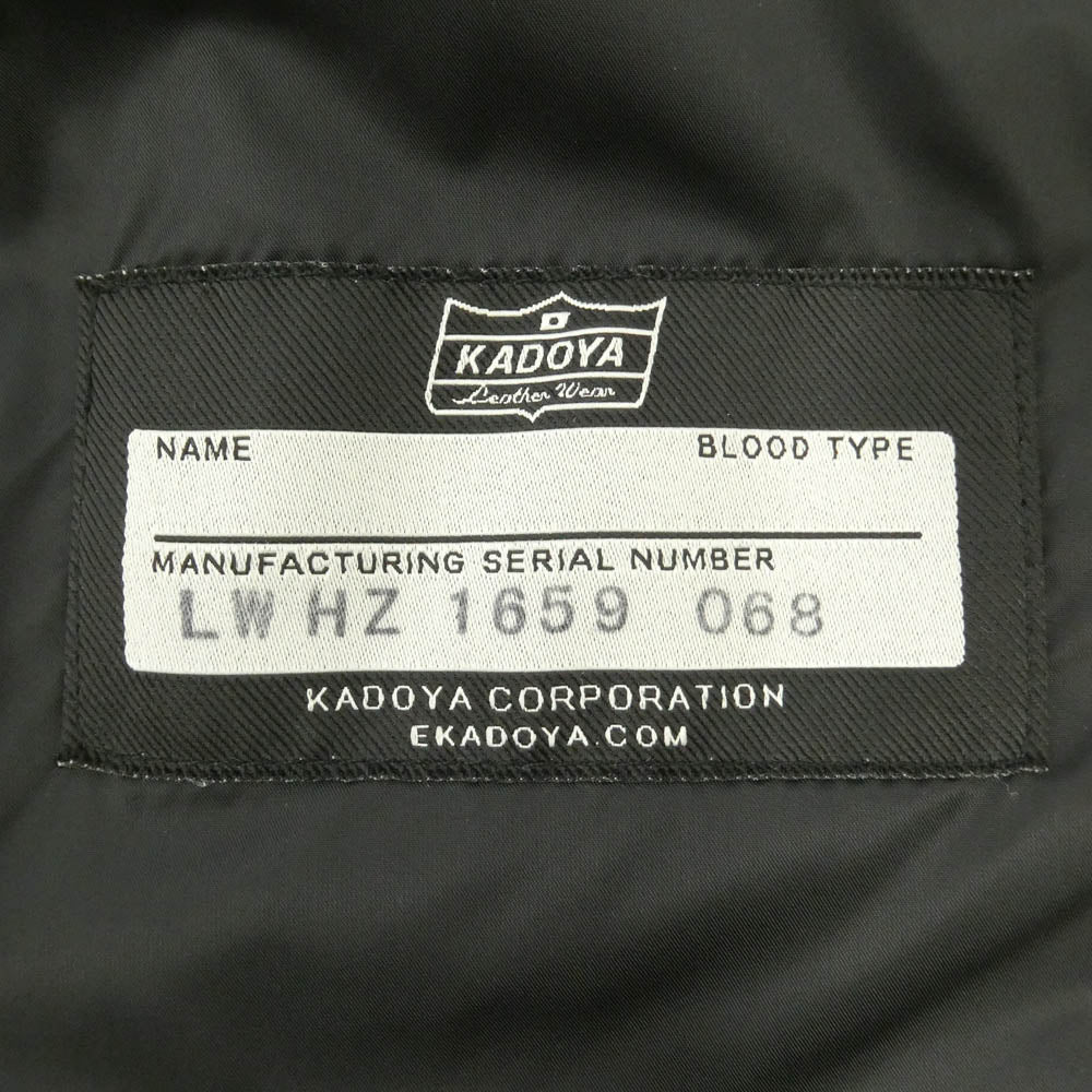 KADOYA カドヤ K'S LEATHER & K'S PRODUCT BOREAS ダブルライダース ダブルジップ レザー ジャケット ブラック系 M【美品】【中古】