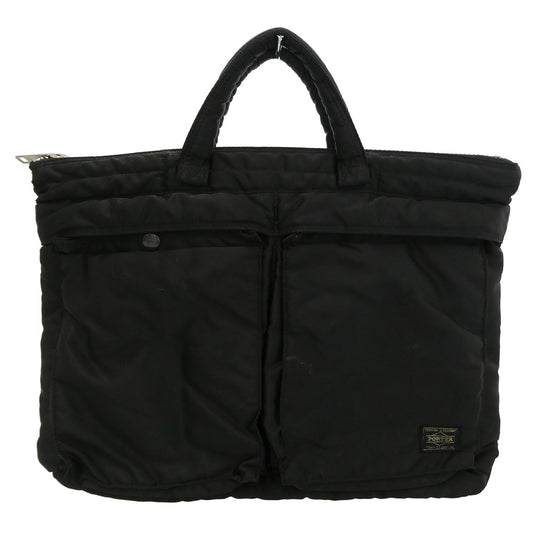 PORTER ポーター TANKER SHORT HELMETBAG タンカー ショート ヘルメット ビジネス トート バッグ ブラック系【中古】