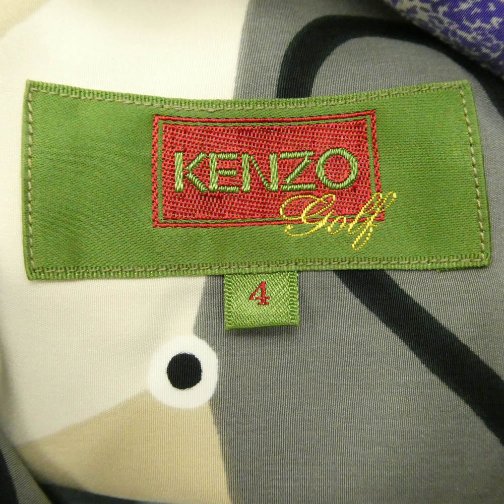 KENZO ケンゾー 535-R-3492 GOLF ゴルフ 総柄 半袖 シャツ マルチカラー系 4【中古】
