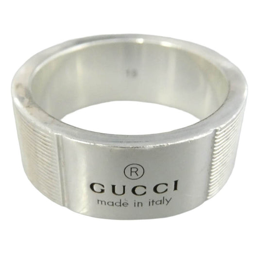 GUCCI グッチ プレーン ロゴ リング シルバー系 18号【中古】