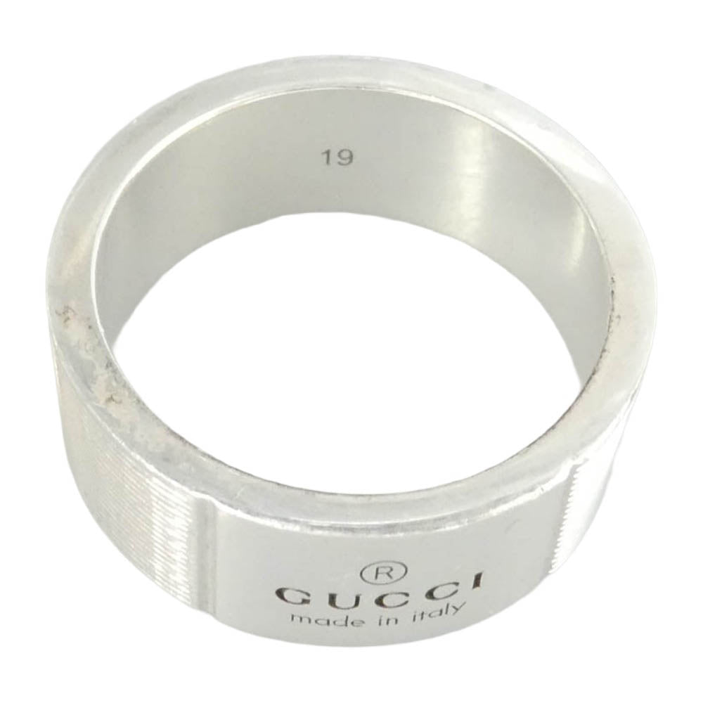 GUCCI グッチ プレーン ロゴ リング シルバー系 18号【中古】