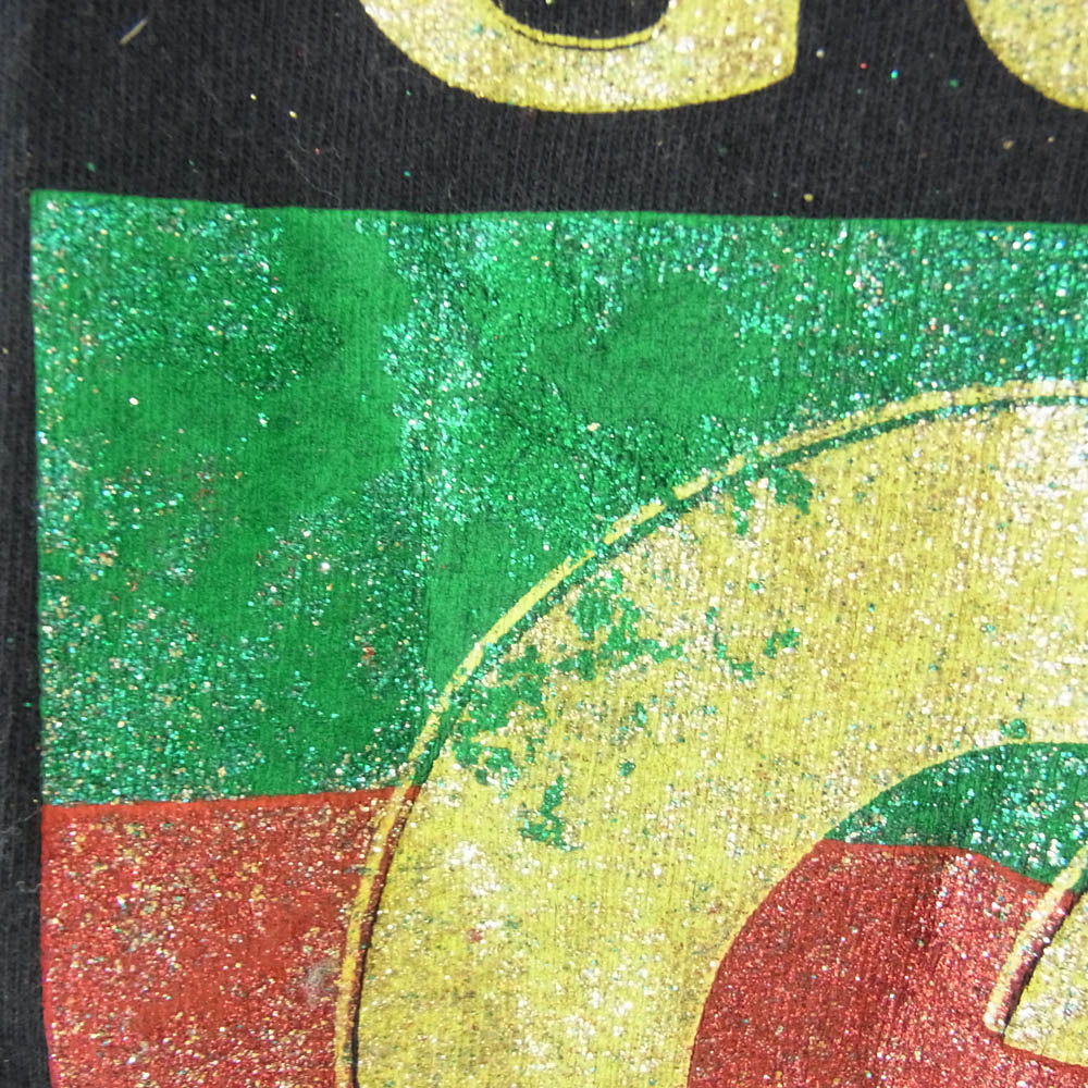 GUCCI グッチ 17AW 493117 X3H07 Vintage Glitter Logo Print T-shirt ヴィンテージ グリッター ラメ ロゴ プリント 半袖 Tシャツ ブラック系 M【中古】