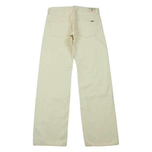 ONI DENIM 鬼デニム ONI271-ECRU 12.4oz オーガニック コットン ワイドストレート ジーンズ ボタンフライ デニム パンツ ベージュ系 34【極上美品】【中古】