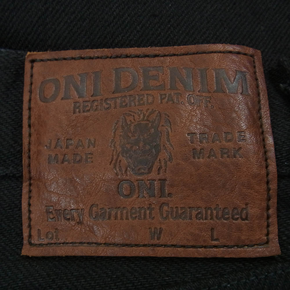 ONI DENIM 鬼デニム ONI288ZR-BKBK 20oz 鬼秘シークレット ブラックデニム レギュラーストレート ジーンズ ボタンフライ デニム パンツ ブラック系 30【極上美品】【中古】