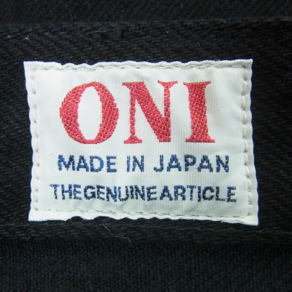 ONI DENIM 鬼デニム ONI288ZR-BKBK 20oz 鬼秘シークレット ブラックデニム レギュラーストレート ジーンズ ボタンフライ デニム パンツ ブラック系 30【極上美品】【中古】