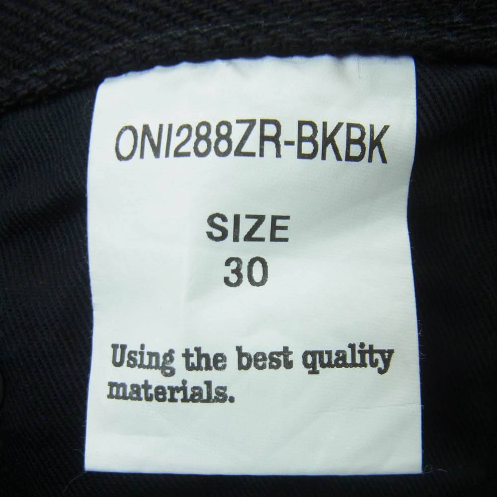 ONI DENIM 鬼デニム ONI288ZR-BKBK 20oz 鬼秘シークレット ブラックデニム レギュラーストレート ジーンズ ボタンフライ デニム パンツ ブラック系 30【極上美品】【中古】