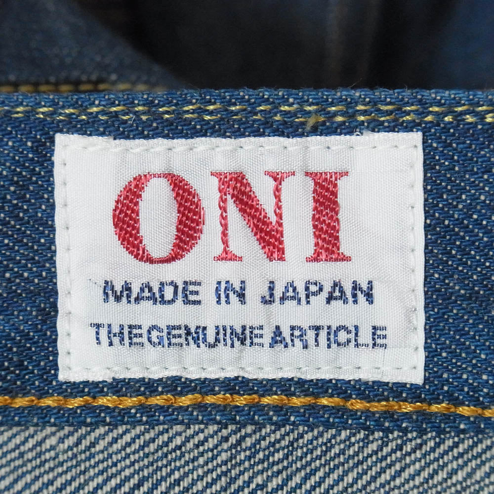ONI DENIM 鬼デニム ONI271-OFBD 13.7oz オールド フェード ブルーデニム ジャストライト ストレート ジーンズ ボタンフライ デニム パンツ インディゴブルー系 33【極上美品】【中古】