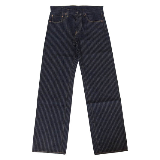 ONI DENIM 鬼デニム ONI266-HJS 12oz 針抜きジャガード ストライプ リラックス ストレート ジーンズ ボタンフライ デニム パンツ インディゴブルー系 32【美品】【中古】