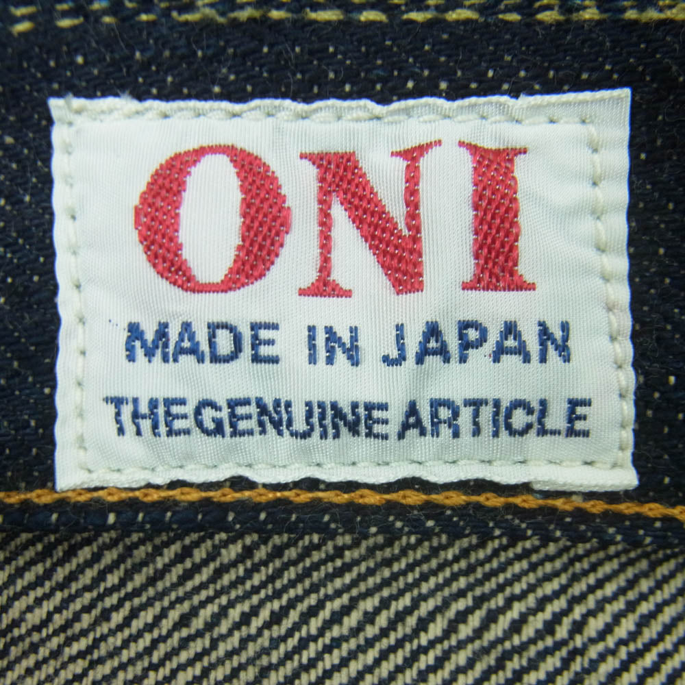 ONI DENIM 鬼デニム ONI622-GC15 15oz リラックス テーパード ジーンズ ボタンフライ デニム パンツ インディゴブルー系 32【極上美品】【中古】