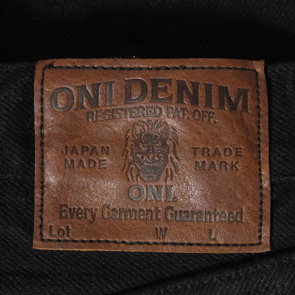 ONI DENIM 鬼デニム ONI288ZR-BKBK 20oz 鬼秘シークレット ブラックデニム レギュラーストレート ジーンズ ボタンフライ デニム パンツ 31 ブラック系 31【極上美品】【中古】