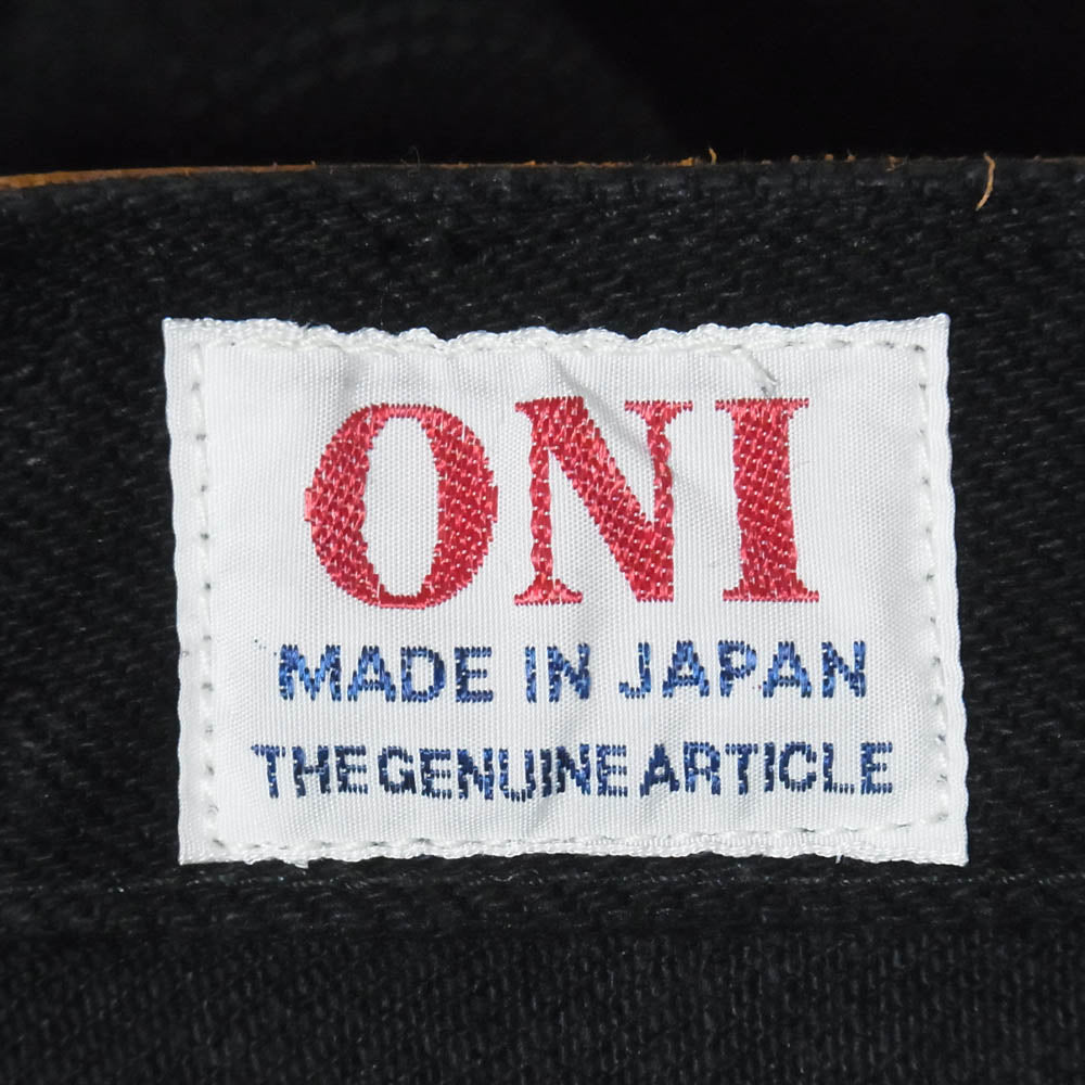 ONI DENIM 鬼デニム ONI288ZR-BKBK 20oz 鬼秘シークレット ブラックデニム レギュラーストレート ジーンズ ボタンフライ デニム パンツ 31 ブラック系 31【極上美品】【中古】