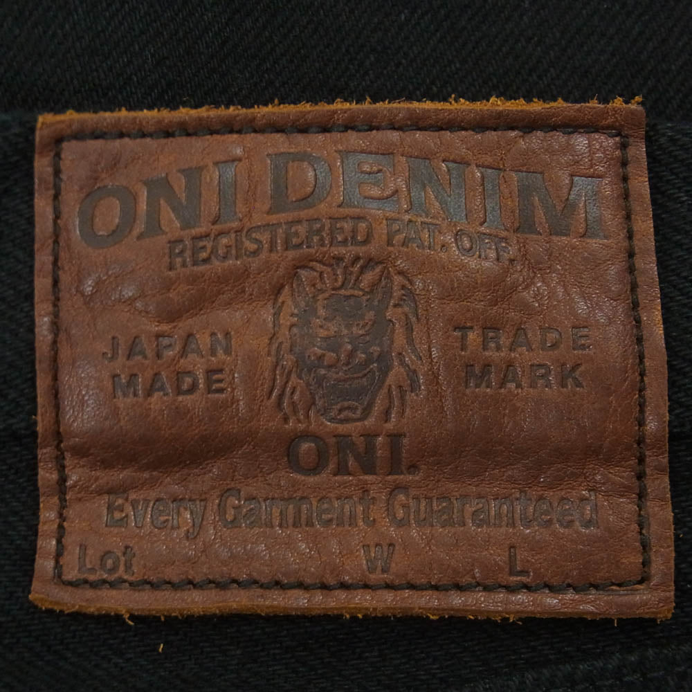 ONI DENIM 鬼デニム ONI288ZR-BKBK 20oz 鬼秘シークレット ブラックデニム レギュラーストレート ジーンズ ボタンフライ デニム パンツ ブラック系 32【極上美品】【中古】