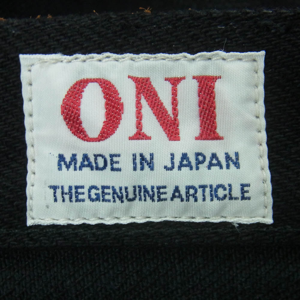 ONI DENIM 鬼デニム ONI288ZR-BKBK 20oz 鬼秘シークレット ブラックデニム レギュラーストレート ジーンズ ボタンフライ デニム パンツ ブラック系 32【極上美品】【中古】