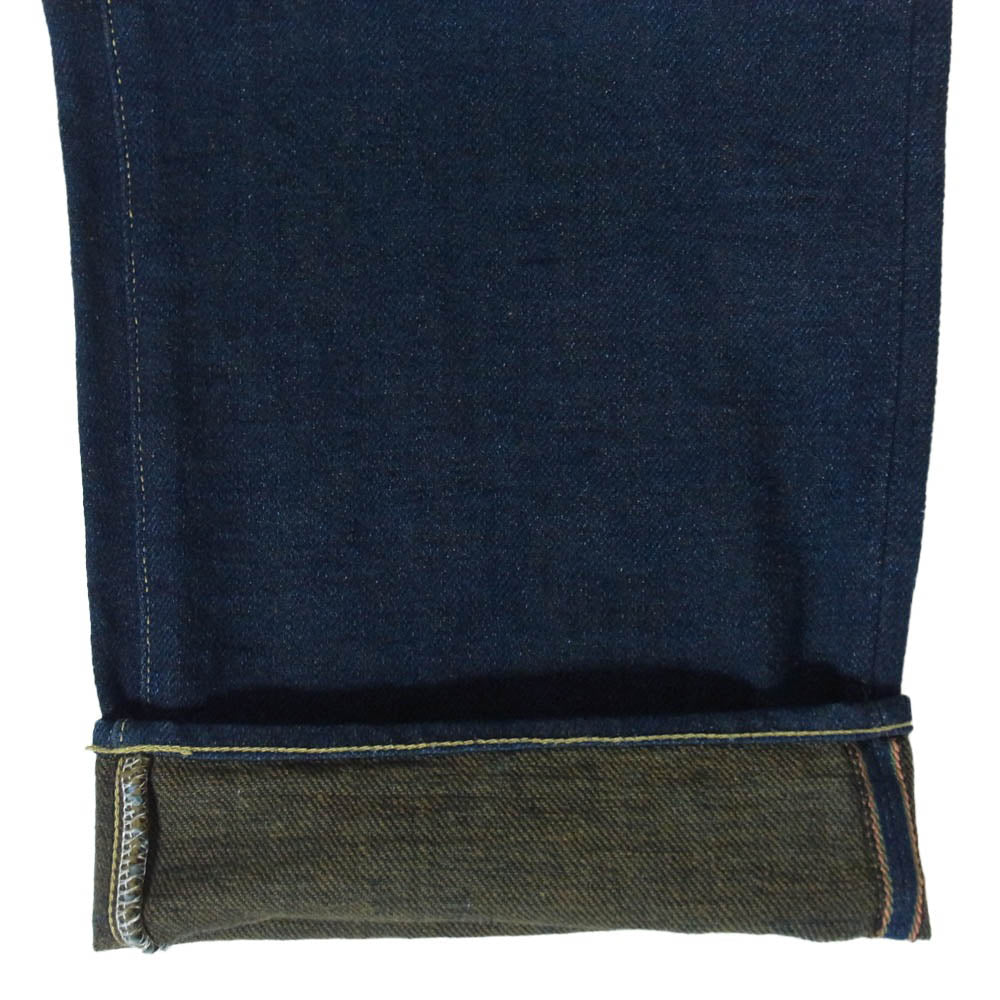 ONI DENIM 鬼デニム ONI200ZR-OLV 20oz 鬼シークレットデニム 緯糸オリーブ ワイド ストレート ジーンズ ボタンフライ デニム パンツ 32 インディゴブルー系 32【極上美品】【中古】