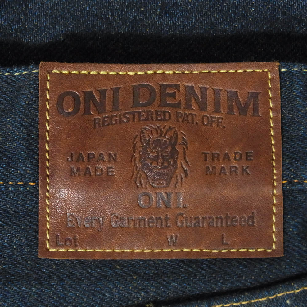 ONI DENIM 鬼デニム ONI200ZR-OLV 20oz 鬼シークレットデニム 緯糸オリーブ ワイド ストレート ジーンズ ボタンフライ デニム パンツ 32 インディゴブルー系 32【極上美品】【中古】