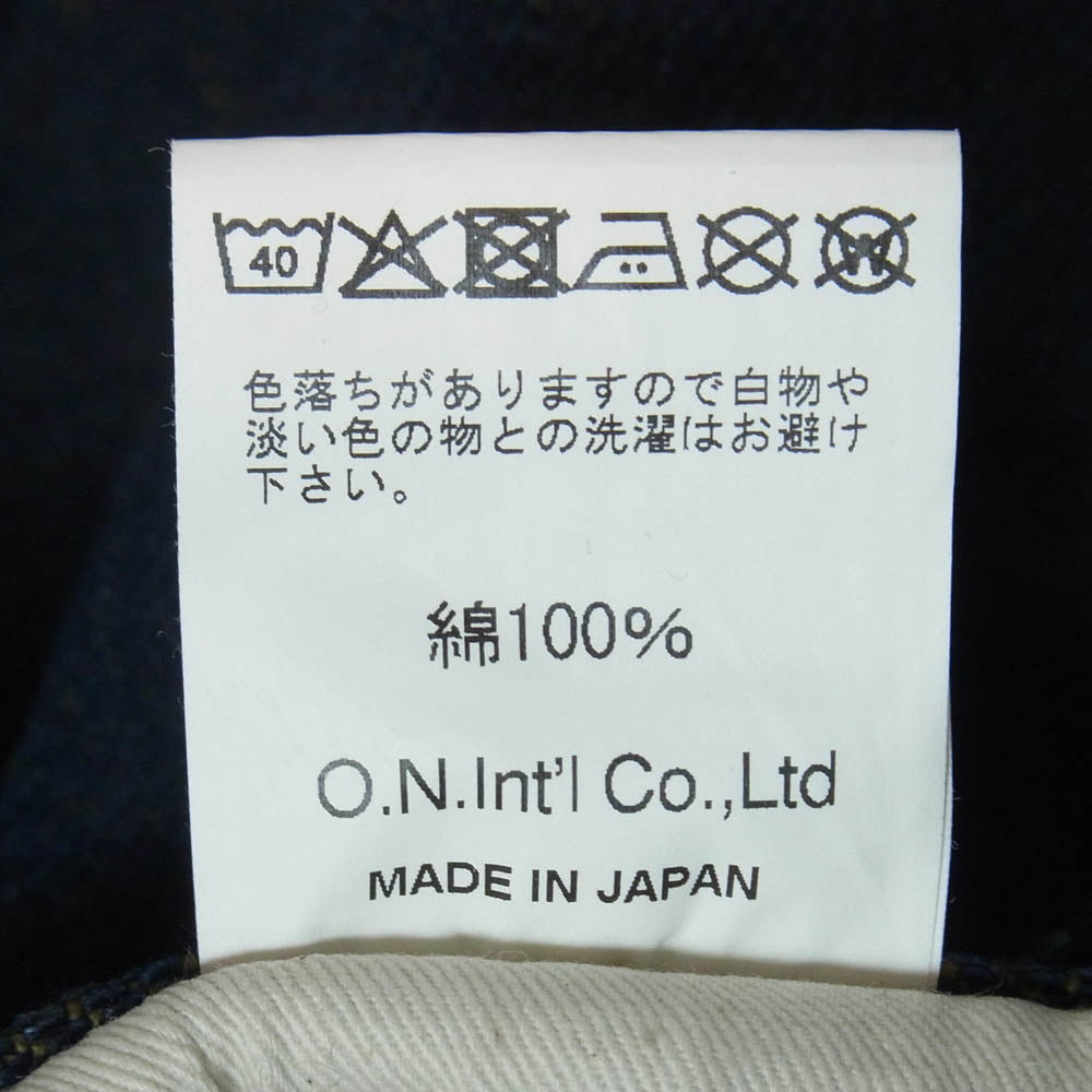ONI DENIM 鬼デニム ONI200ZR-OLV 20oz 鬼シークレットデニム 緯糸オリーブ ワイド ストレート ジーンズ ボタンフライ デニム パンツ 31 インディゴブルー系 31【極上美品】【中古】