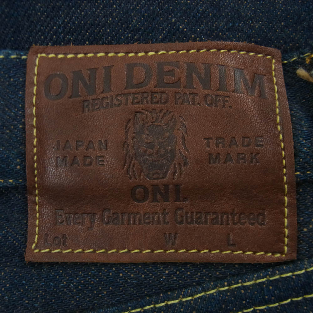 ONI DENIM 鬼デニム ONI288ZR-LBR 鬼秘 シークレット デニム 20oz レギュラー ストレート ジーンズ ボタンフライ デニム パンツ インディゴブルー系 29【極上美品】【中古】