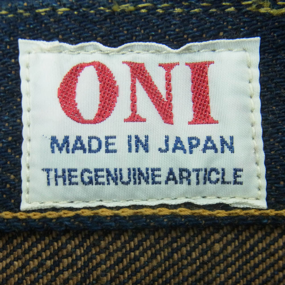 ONI DENIM 鬼デニム ONI288ZR-LBR 鬼秘 シークレット デニム 20oz レギュラー ストレート ジーンズ ボタンフライ デニム パンツ インディゴブルー系 29【極上美品】【中古】