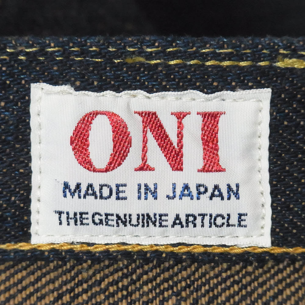 ONI DENIM 鬼デニム ONI288ZR-LBR 鬼秘 シークレット デニム 20oz レギュラー ストレート ジーンズ ボタンフライ デニムパンツ 32 インディゴブルー系 32【極上美品】【中古】