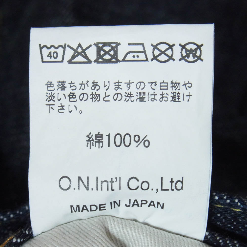 ONI DENIM 鬼デニム ONI270-LS13.5 13.5oz ロング スラブ デニム ジャストライト ストレート ジーンズ ボタンフライ デニムパンツ 32 インディゴブルー系 32【極上美品】【中古】