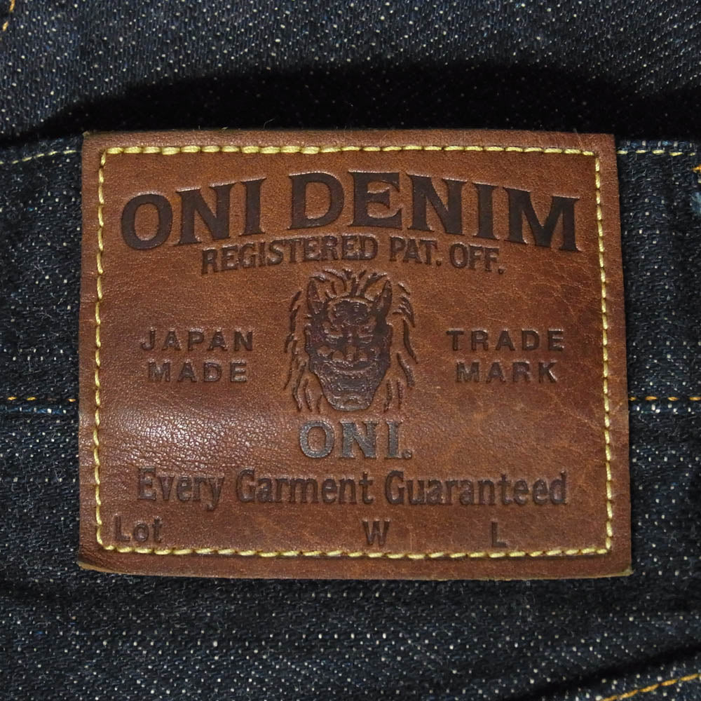 ONI DENIM 鬼デニム ONI200-GC15 15oz グリーン キャスト デニム ワイド ストレート ジーンズ ボタンフライ デニムパンツ 34 インディゴブルー系 34【極上美品】【中古】