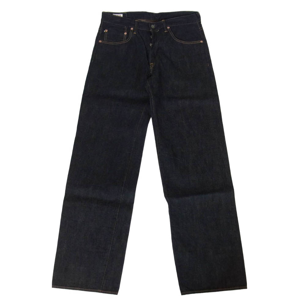 ONI DENIM 鬼デニム ONI200-GC15 15oz グリーン キャスト デニム ワイド ストレート ジーンズ ボタンフライ デニムパンツ インディゴブルー系 32【極上美品】【中古】