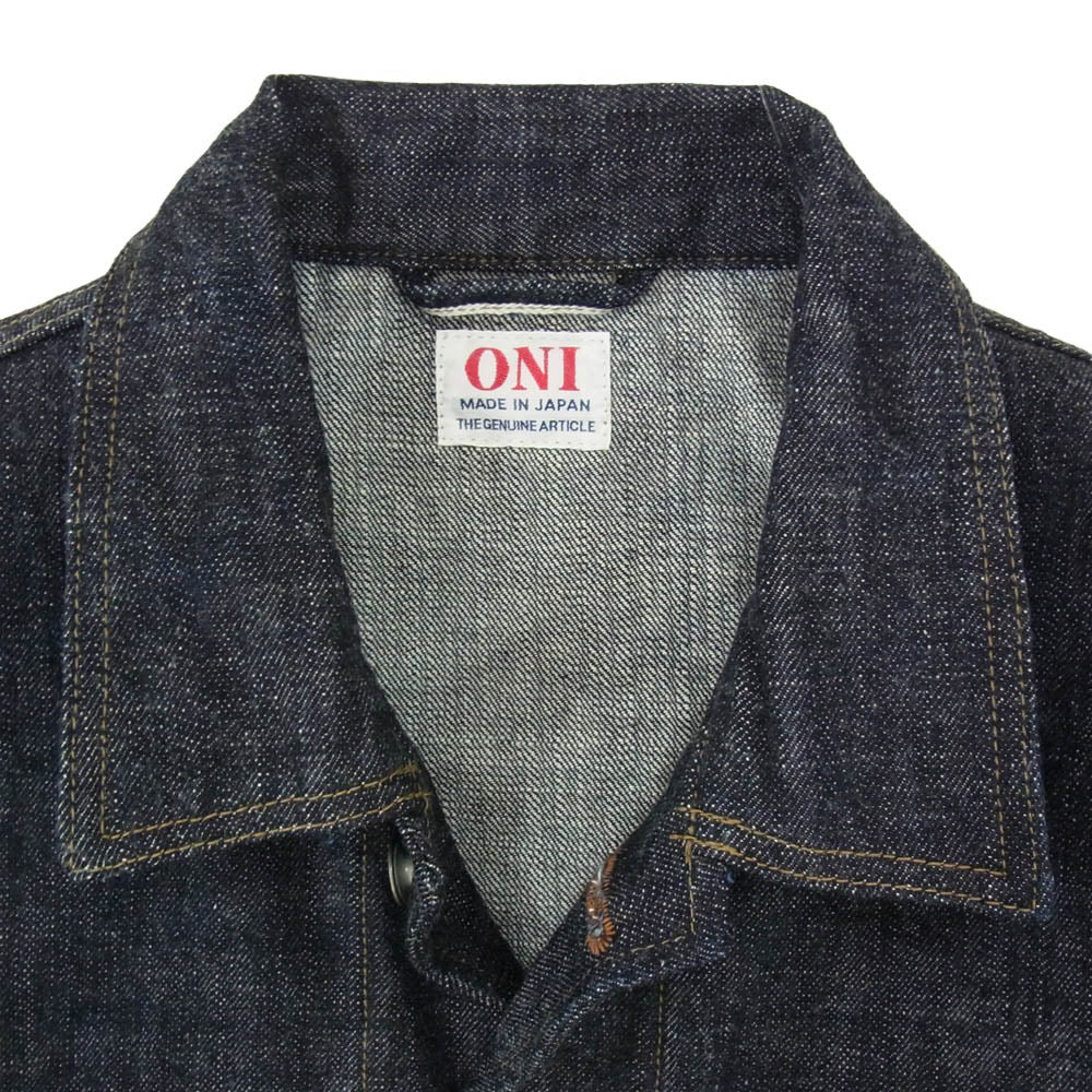 ONI DENIM 鬼デニム ONI-03502N-LS13.5 13.5oz ロング スラブ デニム カバーオール ジャケット インディゴブルー系 44【極上美品】【中古】