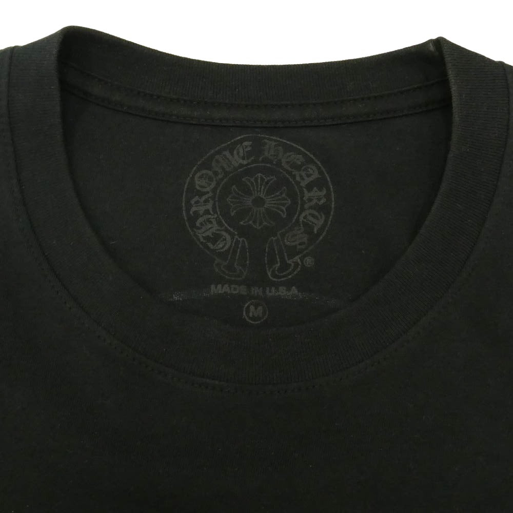 CHROME HEARTS クロムハーツ（原本無） USA製 Horseshoe Tee ホースシュー プリント ポケット 半袖 Tシャツ カットソー ブラック M ブラック系 M【中古】