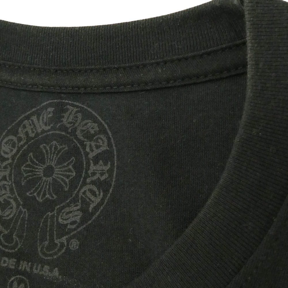 CHROME HEARTS クロムハーツ（原本無） USA製 Horseshoe Tee ホースシュー プリント ポケット 半袖 Tシャツ カットソー ブラック M ブラック系 M【中古】