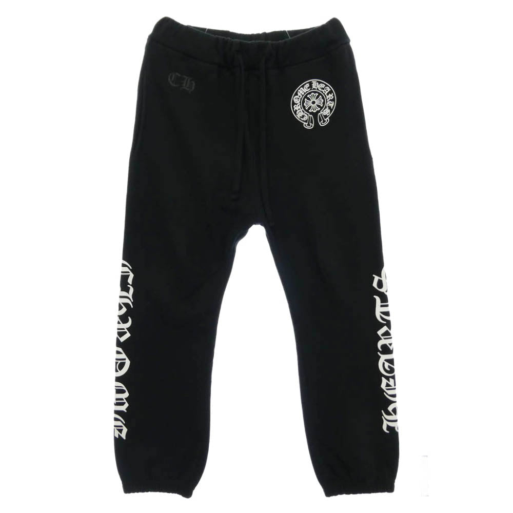 CHROME HEARTS クロムハーツ（原本無） USA製 Horseshoe Logo Sweat Pants クロムハーツ ホースシューロゴ プリント スウェット パンツ ブラック ブラック系 M【中古】