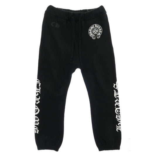 CHROME HEARTS クロムハーツ（原本無） USA製 Horseshoe Logo Sweat Pants クロムハーツ ホースシューロゴ プリント スウェット パンツ ブラック ブラック系 M【中古】