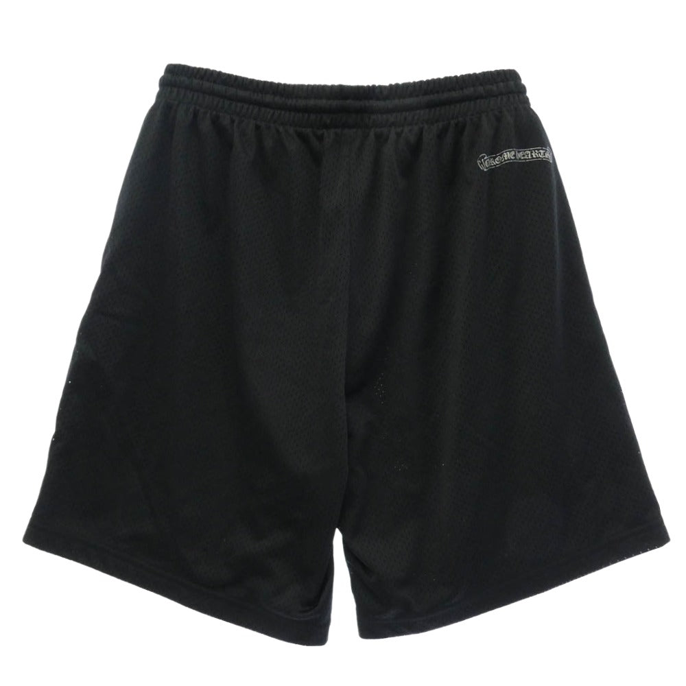 CHROME HEARTS クロムハーツ（原本無） USA製 MESH VARSITY SHORTS CHプリントメッシュハーフパンツ ブラック L ブラック系 L【美品】【中古】