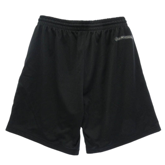 CHROME HEARTS クロムハーツ（原本無） USA製 MESH VARSITY SHORTS CHプリントメッシュハーフパンツ ブラック L ブラック系 L【美品】【中古】