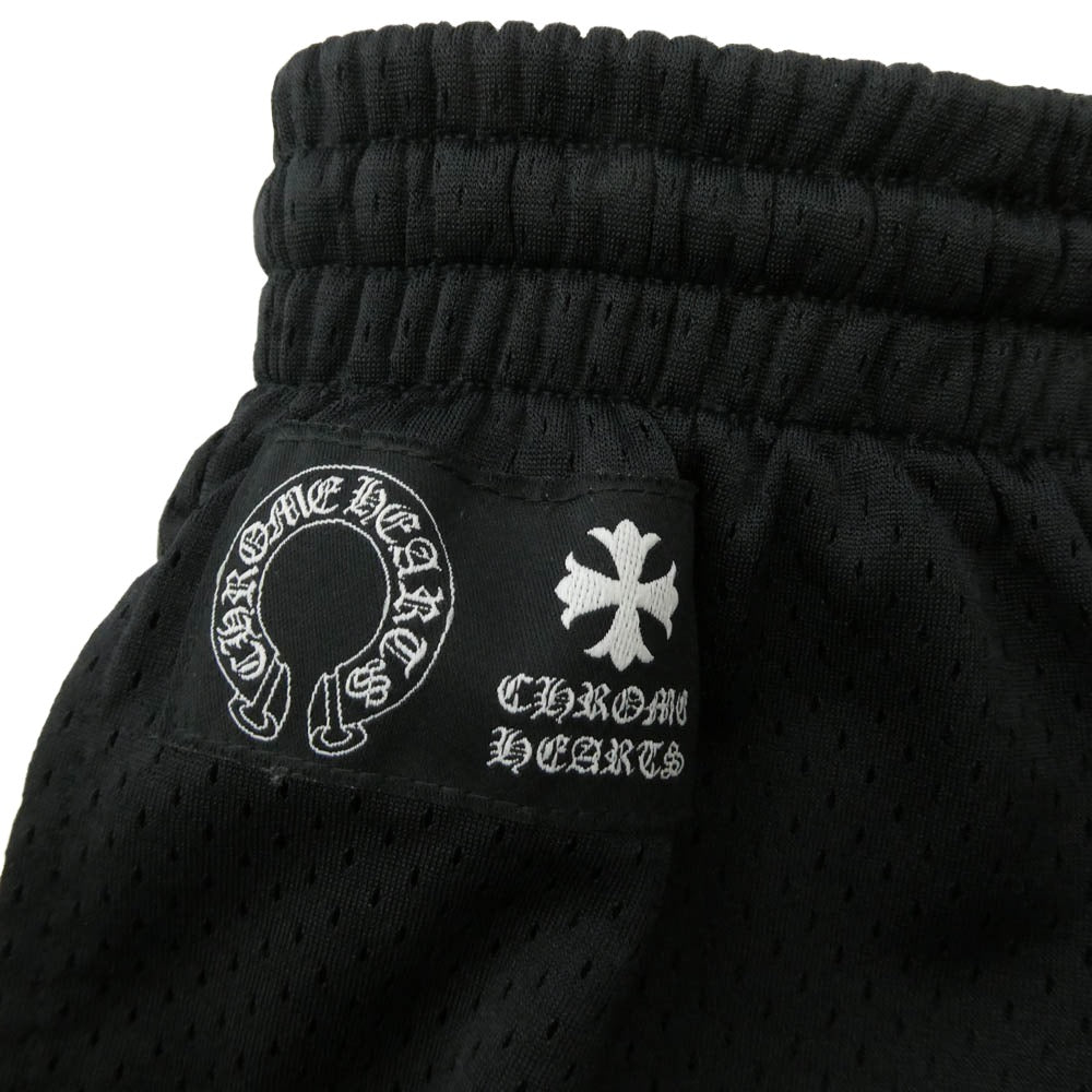 CHROME HEARTS クロムハーツ（原本無） USA製 MESH VARSITY SHORTS CHプリントメッシュハーフパンツ ブラック L ブラック系 L【美品】【中古】