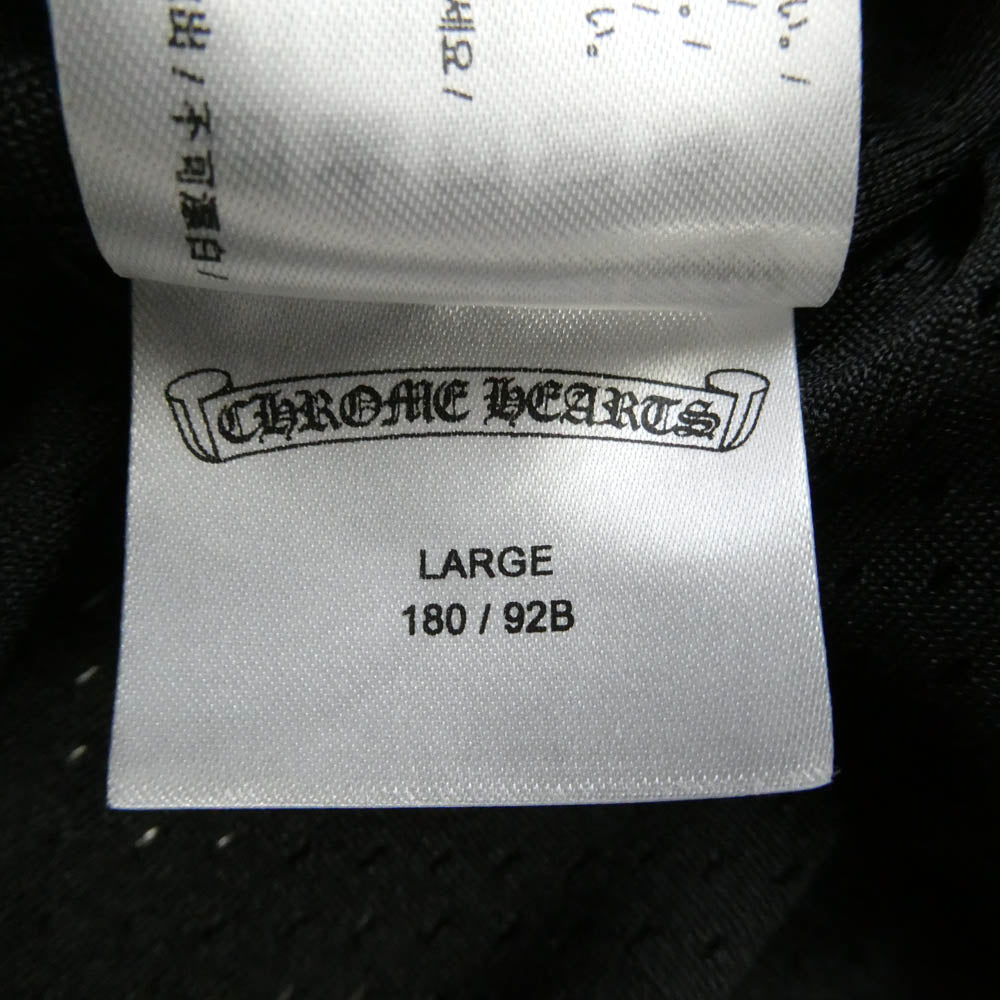 CHROME HEARTS クロムハーツ（原本無） USA製 MESH VARSITY SHORTS CHプリントメッシュハーフパンツ ブラック L ブラック系 L【美品】【中古】