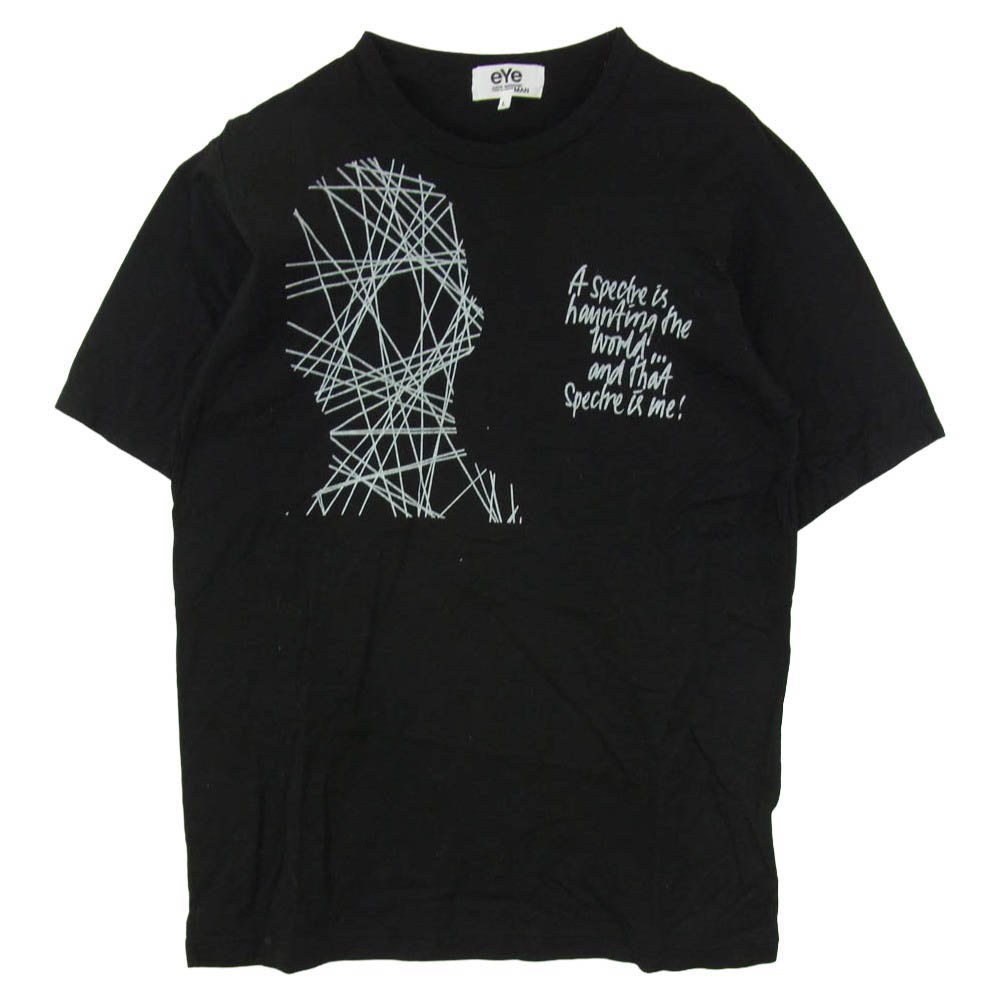 JUNYA WATANABE COMME des GARCONS MAN ジュンヤワタナベコムデギャルソンマン WM-T905 eYe アイ AD2013 グラフィック プリント 半袖 Tシャツ カットソー ブラック系 L【中古】