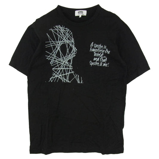 JUNYA WATANABE COMME des GARCONS MAN ジュンヤワタナベコムデギャルソンマン WM-T905 eYe アイ AD2013 グラフィック プリント 半袖 Tシャツ カットソー ブラック系 L【中古】