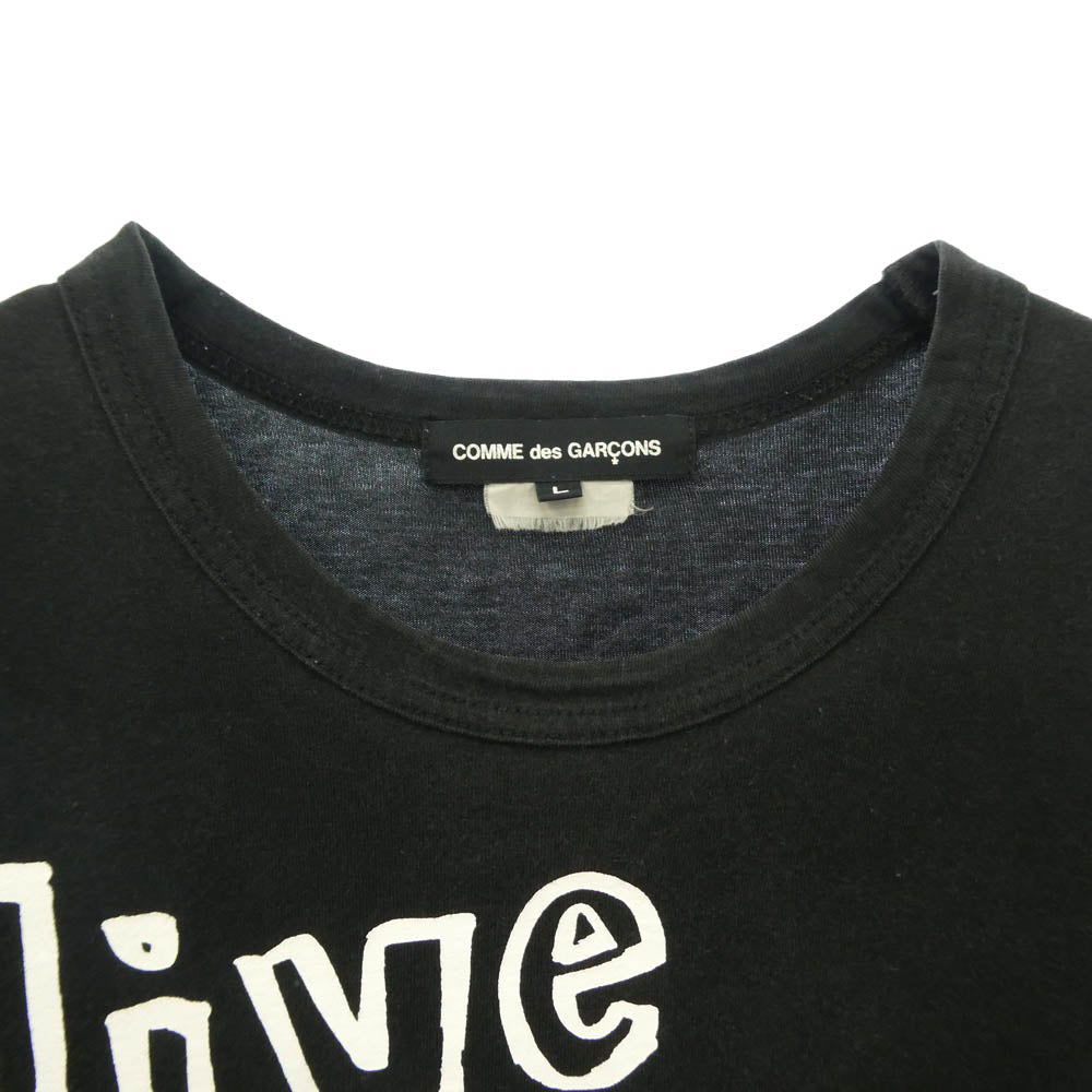 COMME des GARCONS コムデギャルソン live free with strong will 半袖 Tシャツ ブラック系 L【中古】