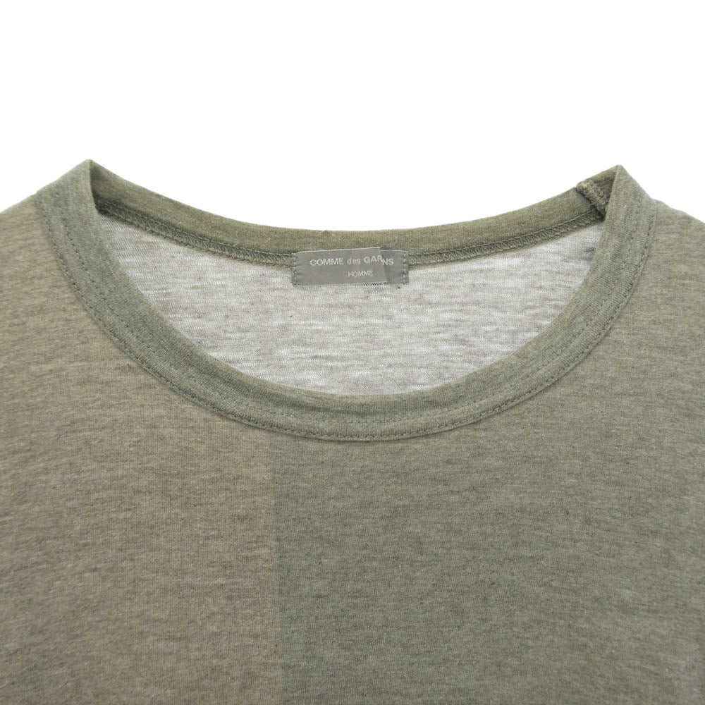 COMME des GARCONS HOMME コムデギャルソンオム HT-040350 カラー切替 クルーネック 長袖 ロングスリーブ Tシャツ カットソー グレー系【中古】